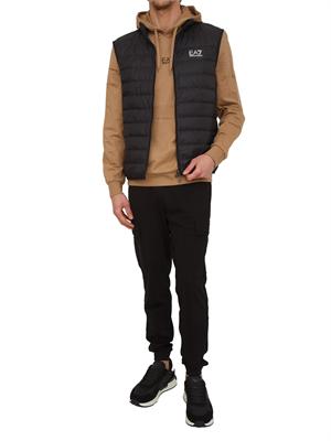 Felpa EA7 Emporio Armani in cotone bianco avorio in UOMO