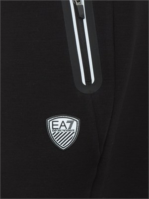 EA7 EMPORIO ARMANI Pantaloni jogger nero EA7 Premium Shield in misto viscosa stretch in UOMO
