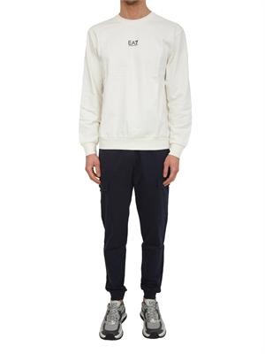 Pantaloni tuta cargo EA7 Emporio Armani in cotone blu in UOMO