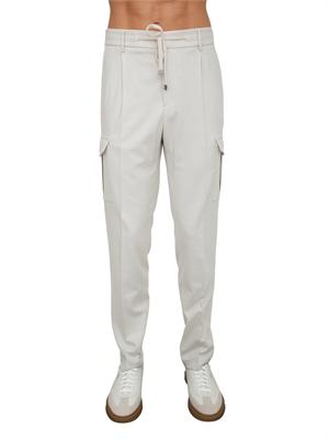Pantalone cargo Peserico uomo in lana color gesso in UOMO