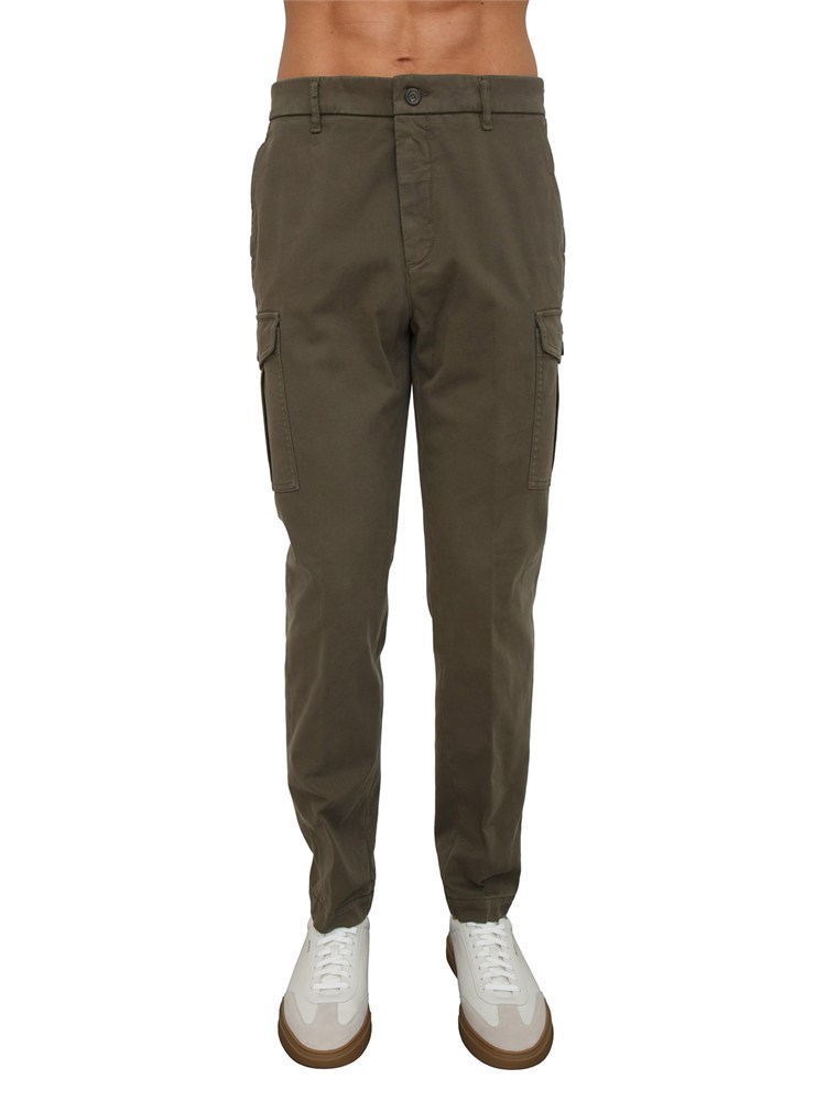 Pantalone Peserico uomo in gabardina di cotone verde