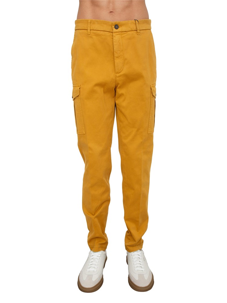 Pantalone Peserico uomo in gabardina di cotone senape
