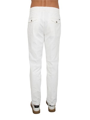 Pantalone con pince Peserico uomo in cotone bianco in UOMO