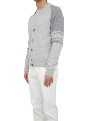Cardigan Peserico uomo in lana merino e cashmere grigio in UOMO
