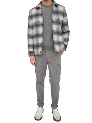 Maglia girocollo Peserico uomo in lana e cashmere grigia in UOMO