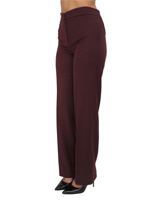 TWIN-SET Pantaloni Twinset in twill misto lana bordeaux in DONNA