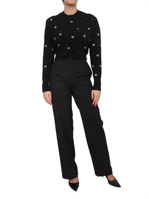 TWIN-SET Maglia Twinset in misto angora nera con applicazioni strass in DONNA