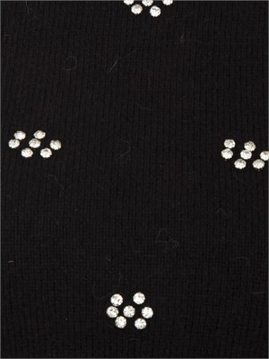 TWIN-SET Maglia Twinset in misto angora nera con applicazioni strass in DONNA