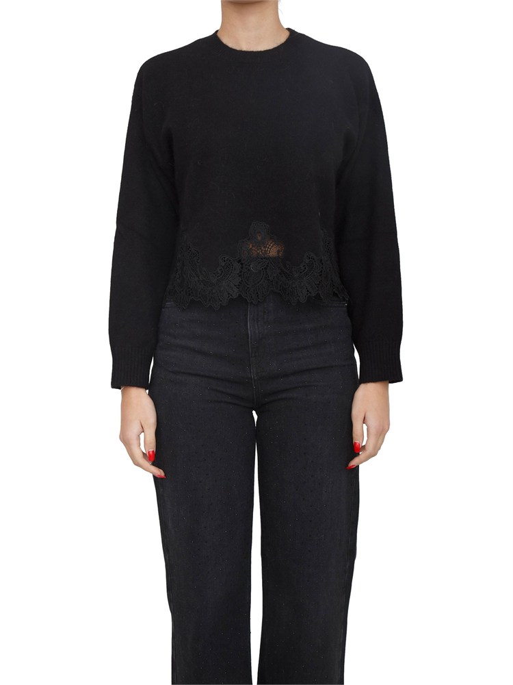 TWIN-SET Maglia Twinset in misto angora nera