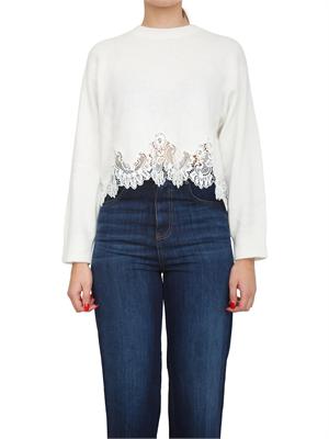 TWIN-SET Maglia Twinset in misto angora bianca in DONNA
