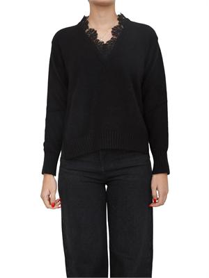 TWIN-SET Maglia Twinset in misto angora nera in DONNA