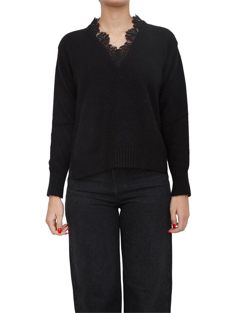 TWIN-SET Maglia Twinset in misto angora nera