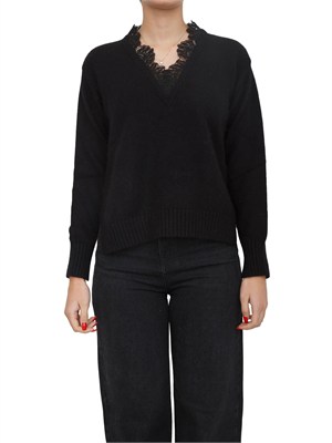 TWIN-SET Maglia Twinset in misto angora nera in DONNA