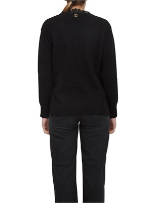 TWIN-SET Maglia Twinset in misto angora nera in DONNA