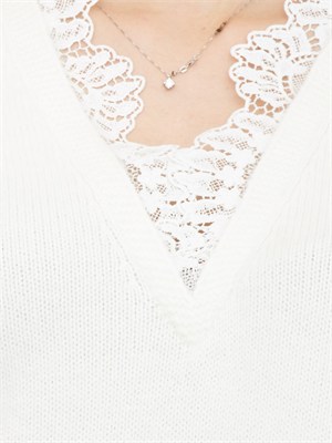 TWIN-SET Maglia Twinset in misto angora bianca in DONNA