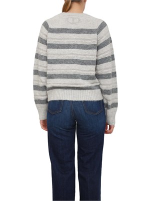 TWIN-SET Maglia Twinset in misto alpaca grigia con lurex in DONNA