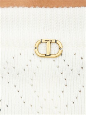 TWIN-SET Gonna Twinset in misto viscosa bianco panna in DONNA