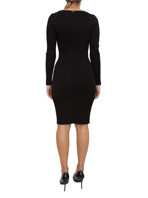 TWIN-SET Abito longuette Twinset in maglia di viscosa stretch nero in DONNA