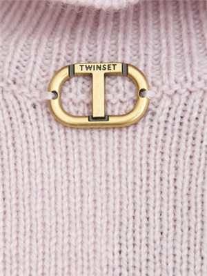 TWIN-SET Maglia Twinset in misto lana lilla in DONNA