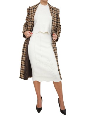 TWIN-SET Maglia cropped Twinset in misto viscosa bianco panna in DONNA