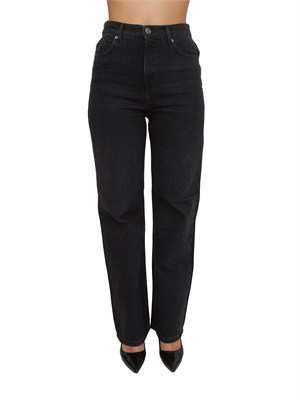 TWIN-SET Jeans nero Twinset in cotone stretch con strass in DONNA