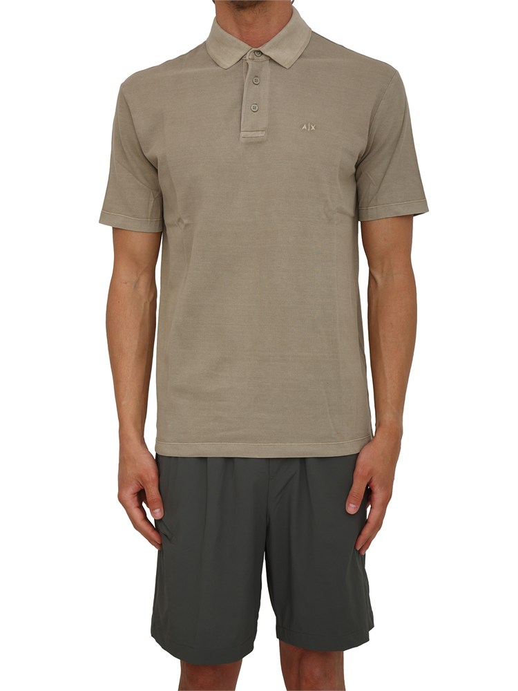 Polo Armani Exchange uomo in cotone tortora