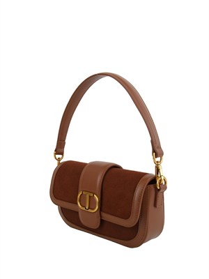 TWIN-SET Borsa a tracolla in suede Twinset marrone in DONNA