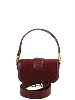 TWIN-SET Borsa a tracolla in suede Twinset bordeaux in DONNA