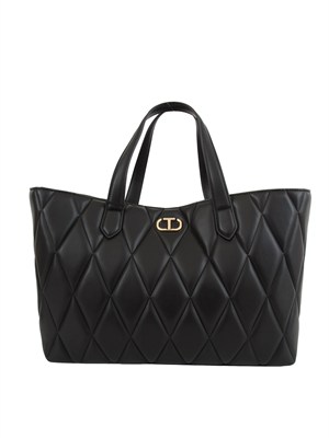 TWIN-SET Borsa shopper Twinset trapuntata nero in DONNA