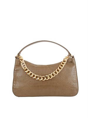 TWIN-SET Borsa 'Liliane' Twinset in pelle a stampa coccodrillo tortora in DONNA