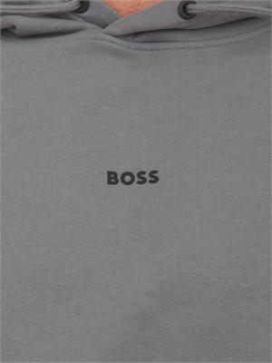 Felpa grigia BOSS uomo in cotone in UOMO