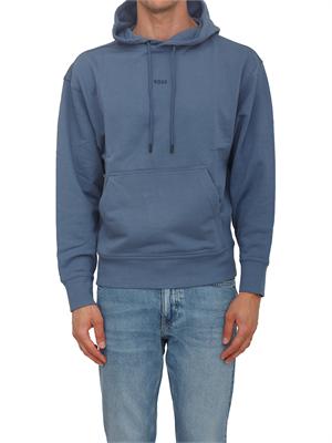Felpa blu BOSS uomo in cotone in UOMO