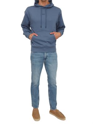 Felpa blu BOSS uomo in cotone in UOMO
