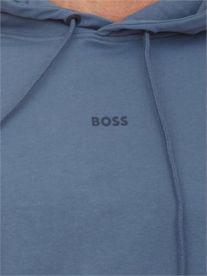 Felpa blu BOSS uomo in cotone in UOMO