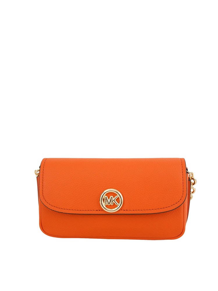 MICHAEL MICHAEL KORS Borsa a tracolla Michael Kors Nolita piccola in pelle martellata corallo