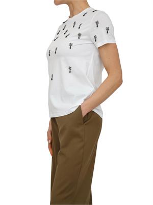 T-shirt Pontile Max Mara in cotone bianco cristalli in DONNA