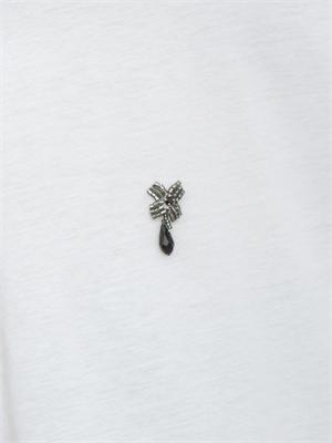 T-shirt Pontile Max Mara in cotone bianco cristalli in DONNA