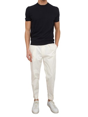 Pantaloni uomo Berwich in cotone elasticizzato avorio in UOMO