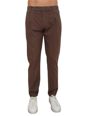 Pantaloni chino uomo Berwich in fresco lana marrone in UOMO