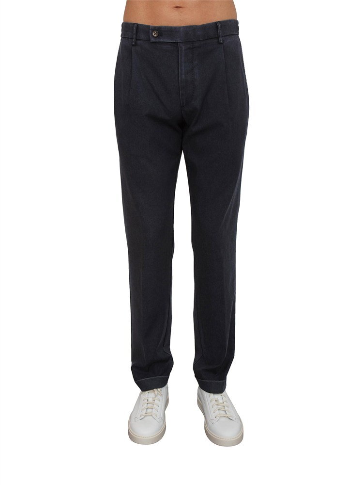 Pantaloni chino uomo Berwich in fresco lana blu