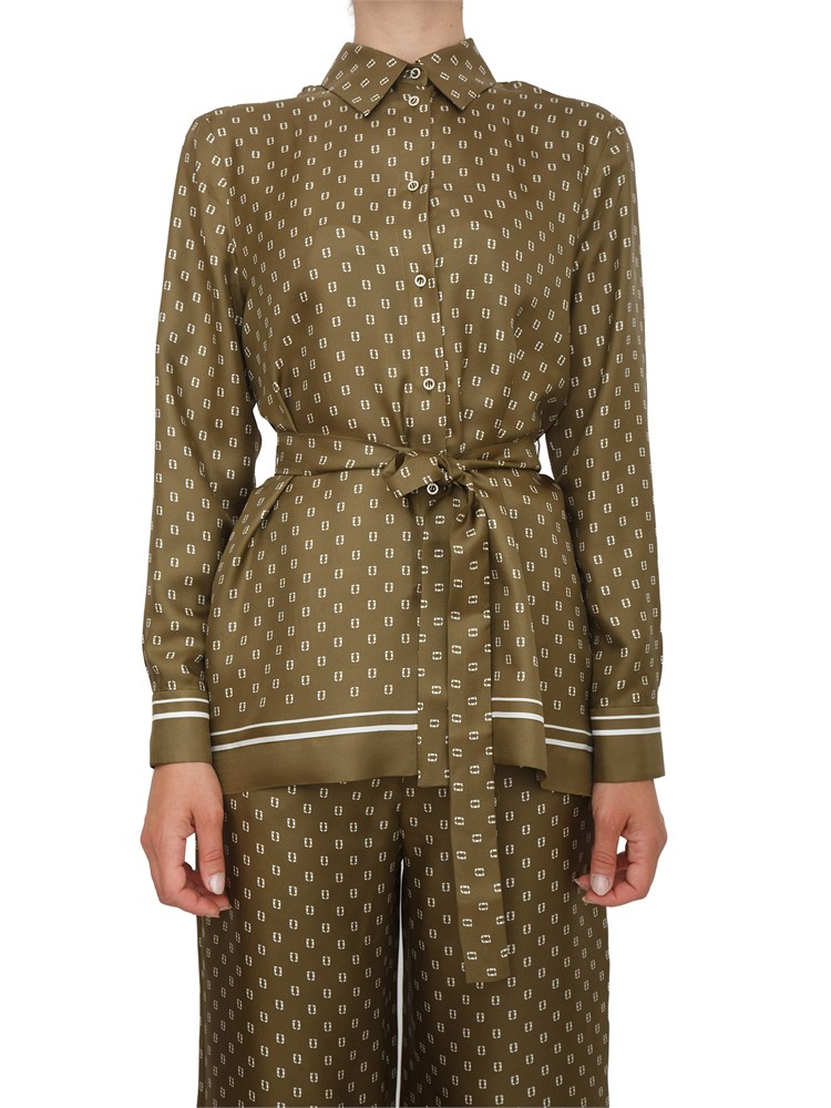 Camicia verde Max Mara Studio in seta stampata