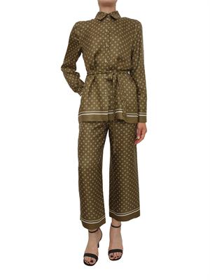 Pantalone Ottelia Max Mara Studio in twill di seta verde stampata in DONNA