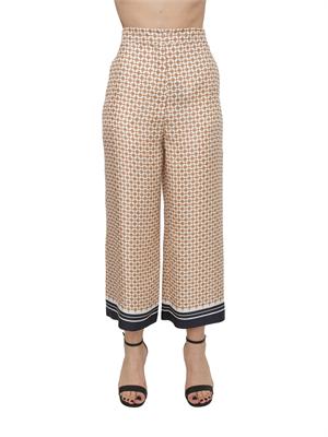 Pantalone Ottelia Max Mara Studio in twill di seta bianca stampata in DONNA