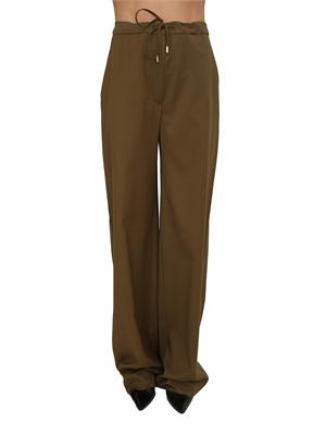 Pantalone fluido Corone Max Mara Studio in pura lana verde kaki in DONNA