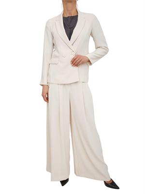 Pantaloni Iblmassa iBlues in crêpe fluido avorio in DONNA