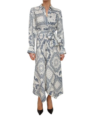 Abito lungo Iblacaici di iBlues in twill bianco a fantasia in DONNA