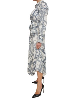 Abito lungo Iblacaici di iBlues in twill bianco a fantasia in DONNA