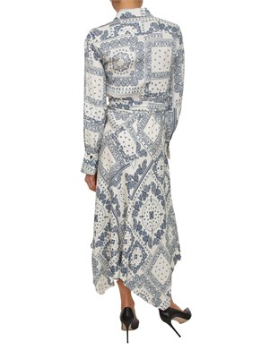 Abito lungo Iblacaici di iBlues in twill bianco a fantasia in DONNA