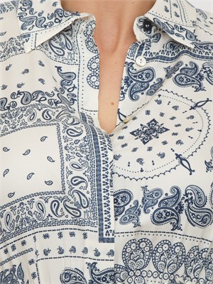 Abito lungo Iblacaici di iBlues in twill bianco a fantasia in DONNA