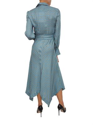 Abito lungo Iblacaici di iBlues in twill stampato azzurro a fantasia in DONNA